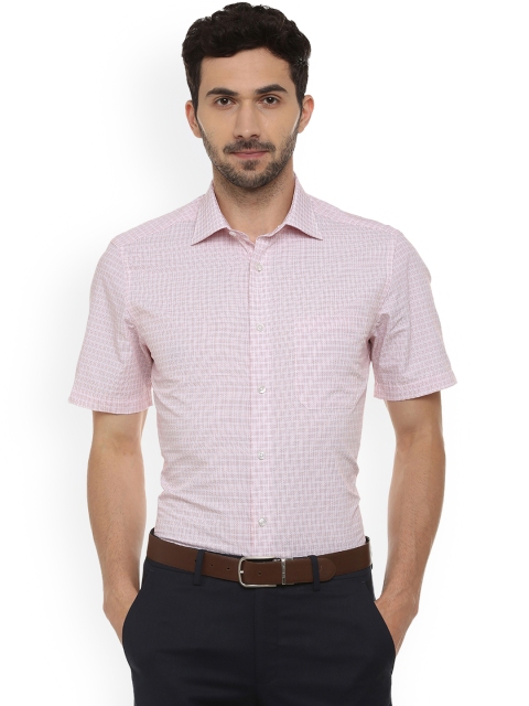

Louis Philippe Men Pink Regular Fit Checked Casual Shirt
