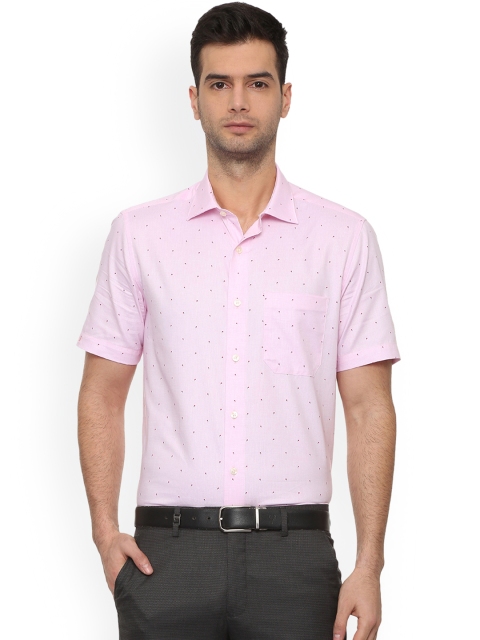 

Louis Philippe Men Pink Regular Fit Printed Formal Shirt