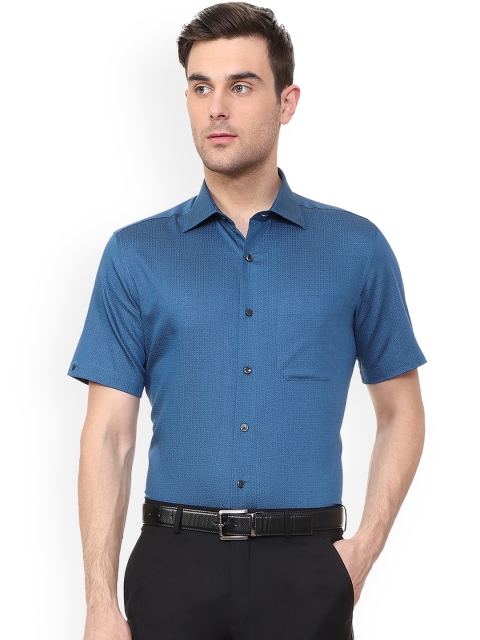 

Louis Philippe Men Blue Regular Fit Self Design Formal Shirt