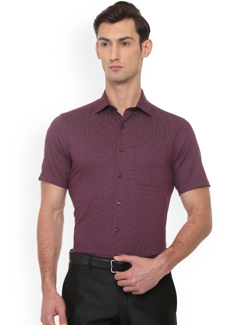 

Louis Philippe Men Purple Regular Fit Printed Formal Shirt