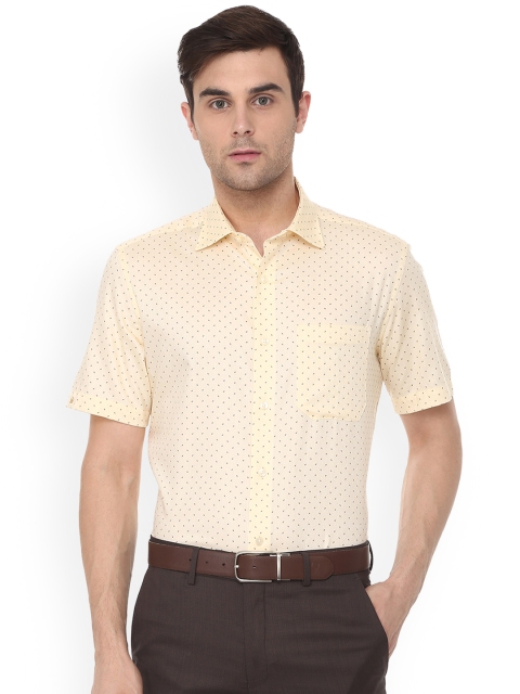 

Louis Philippe Men Yellow Regular Fit Printed Formal Shirt