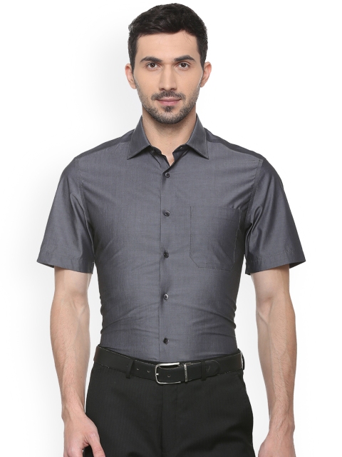 

Louis Philippe Men Grey Regular Fit Solid Casual Shirt