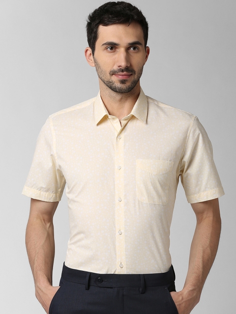 

Peter England Men Yellow & White Slim Fit Printed Formal Shirt
