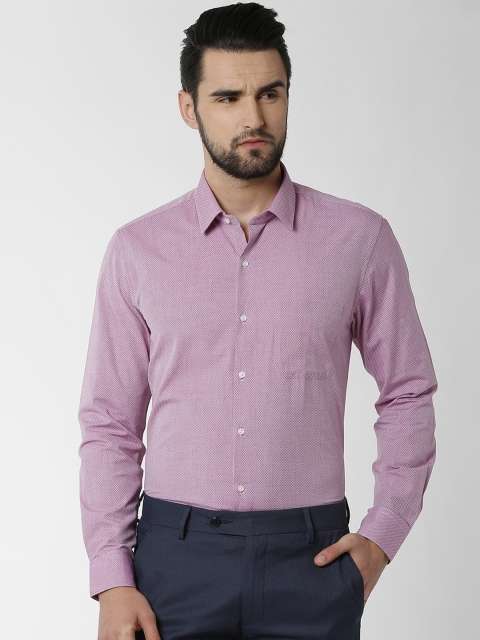 

Peter England Men Mauve Regular Fit Self Design Formal Shirt