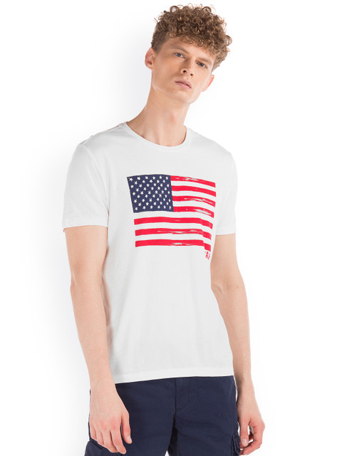 

GAP Men White Round Neck Short Sleeve T-shirt