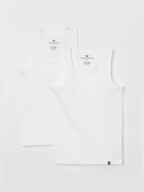 

Fame Forever by Lifestyle Boys Pack of 2 White Innerwear Vests