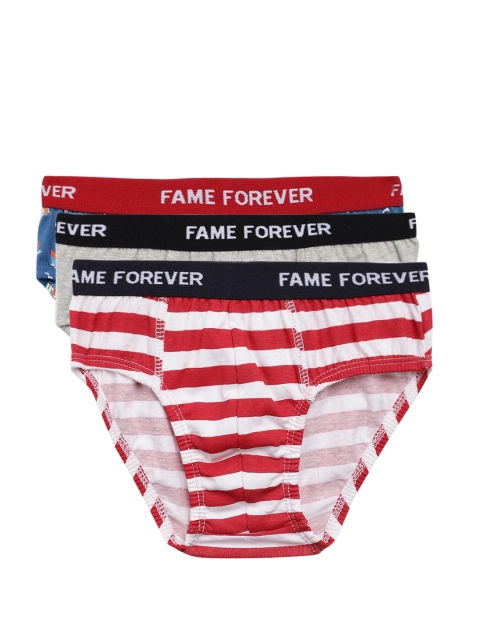 

Fame Forever by Lifestyle Boys Pack of 3 Briefs, Grey melange