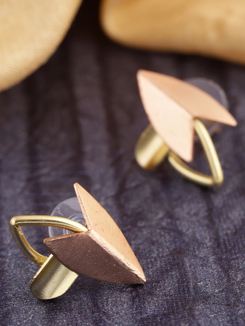 

Priyaasi Rose Gold-Toned Gold-Plated Handcrafted Contemporary Studs