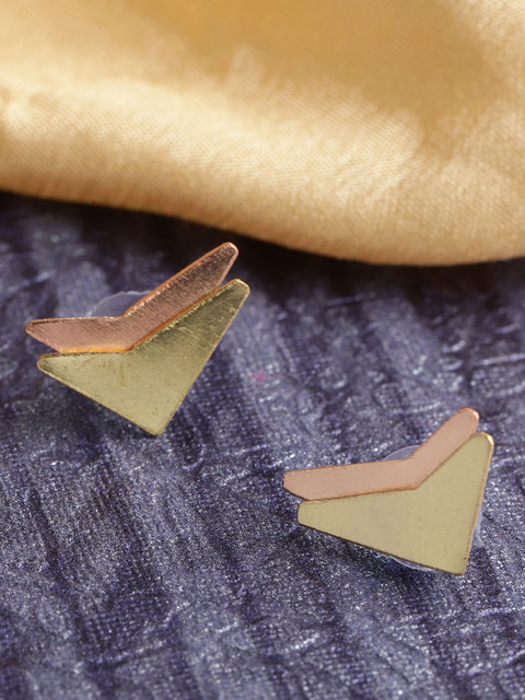 

PRITA Rose Gold-Toned Gold-Plated Handcrafted Geometric Studs