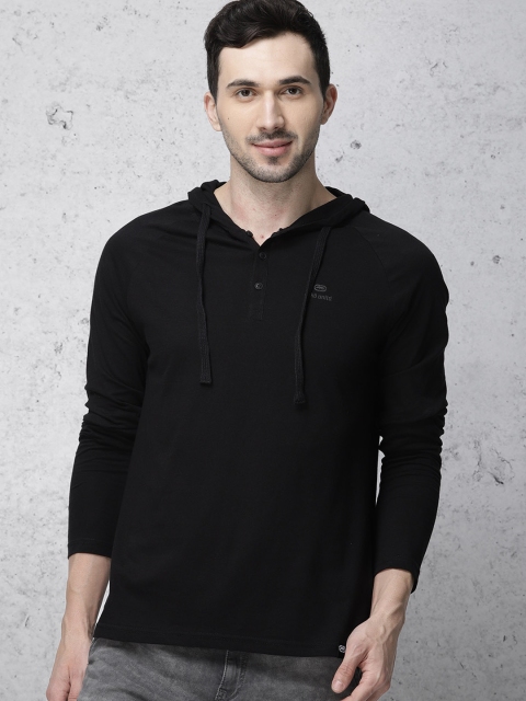 

Ecko Unltd Men Black Solid Hood T-shirt