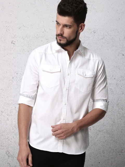 

Ecko Unltd Men White Regular Fit Solid Casual Shirt
