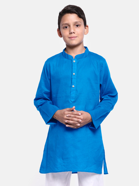 

YK Boys Blue Solid Straight Kurta