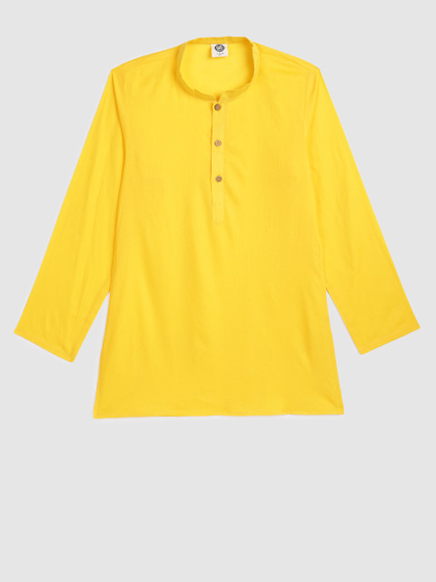 

YK Boys Yellow Solid Straight Kurta
