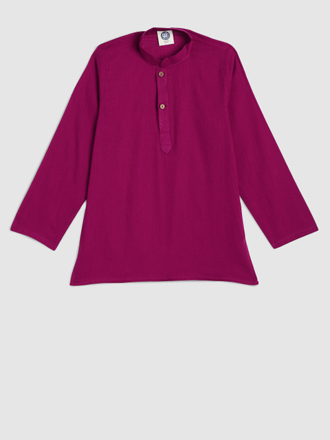 

YK Boys Maroon Solid Straight Kurta