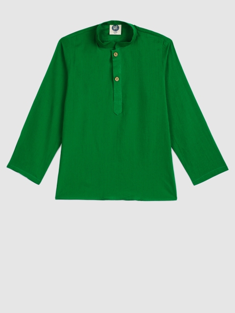 

YK Boys Green Solid Straight Kurta