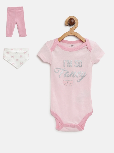 

Mothers Choice Girls Pink Printed Bodysuit with Leggings