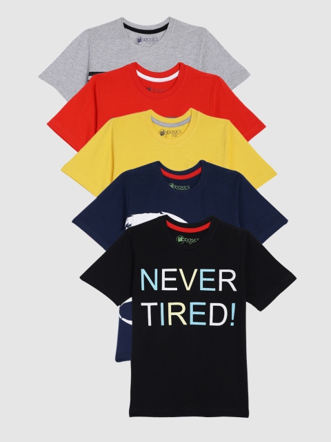 

YK Basics Boys Pack of 5 Tshirts, Multi