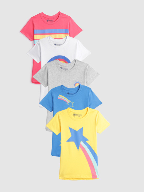

YK Basics Girls Pack of 5 T-shirts, Yellow