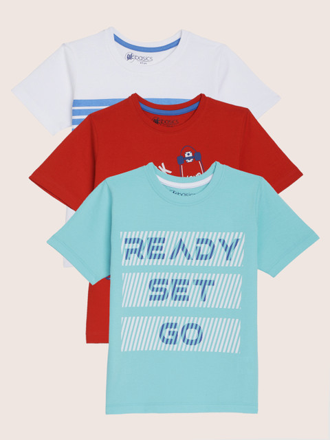 

YK Basics Boys Pack of 3 Round Neck T-shirts, Red