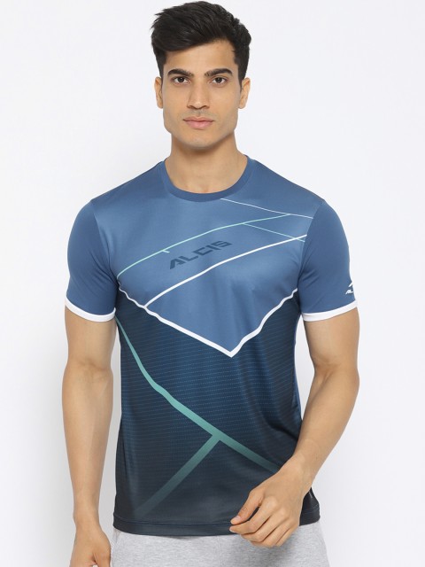 

Alcis Men Blue Printed Round Neck T-shirt