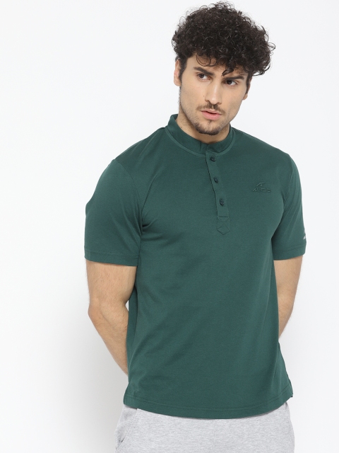

Alcis Men Green Solid Henley Neck Yoga T-shirt