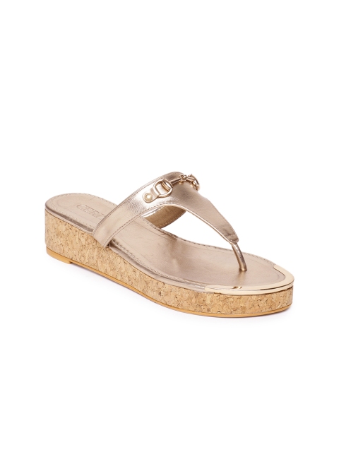 

CERIZ Women Gold-Toned Solid Flatforms