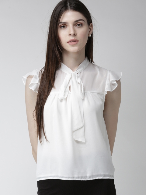 

FOREVER 21 Women White Solid Top