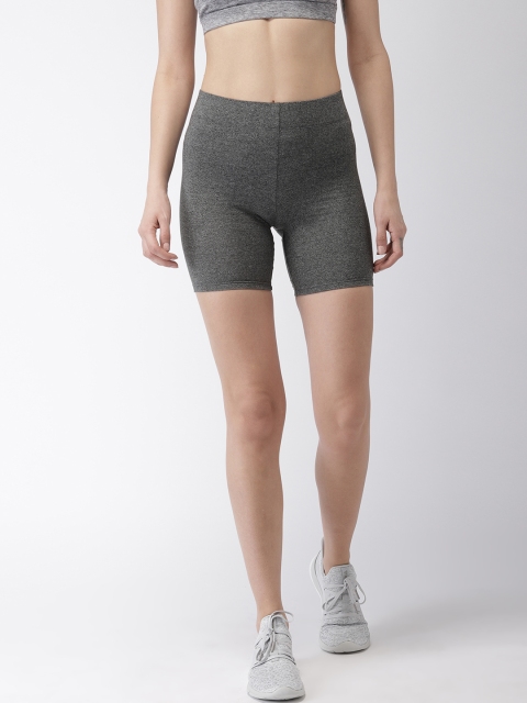 

FOREVER 21 Women Charcoal Grey Solid Skinny Fit Sports Shorts