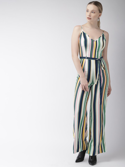

FOREVER 21 Multicoloured Striped Basic Jumpsuit, Multi