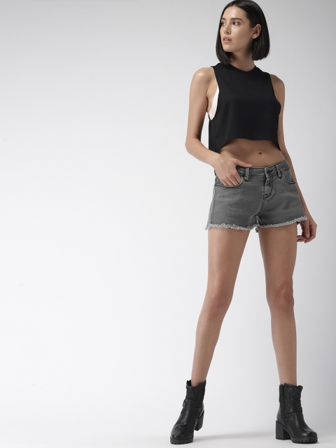 

FOREVER 21 Women Black Solid Top