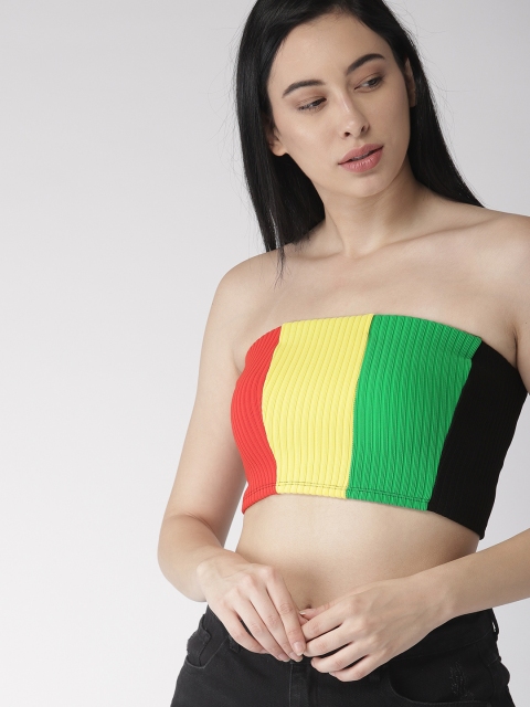 

FOREVER 21 Women Multicoloured Striped Tube Top, Multi
