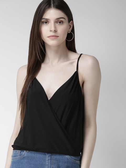 

FOREVER 21 Women Black Solid Top