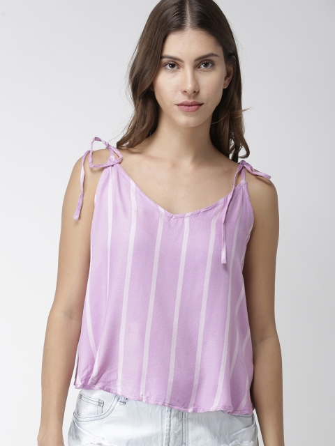 

FOREVER 21 Women Lavender Striped Top