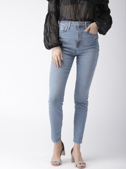 

FOREVER 21 Women Blue Skinny Fit High-Rise Clean Look Stretchable Jeans