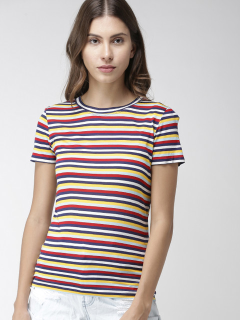 

FOREVER 21 Women Multi-Coloured Striped Top