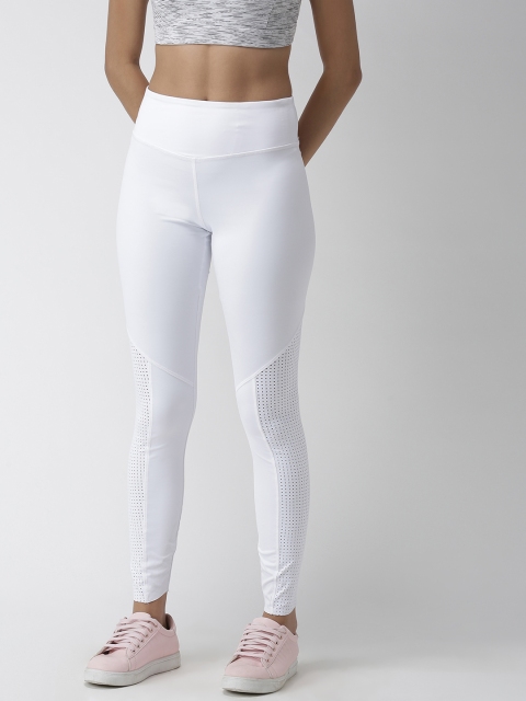 

FOREVER 21 Women White Solid Ankle-Length Leggings