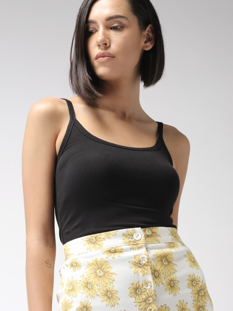 

FOREVER 21 Women Black Solid Camisole Top