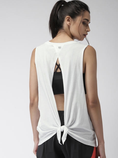 

FOREVER 21 Women White Solid Styled Back Top