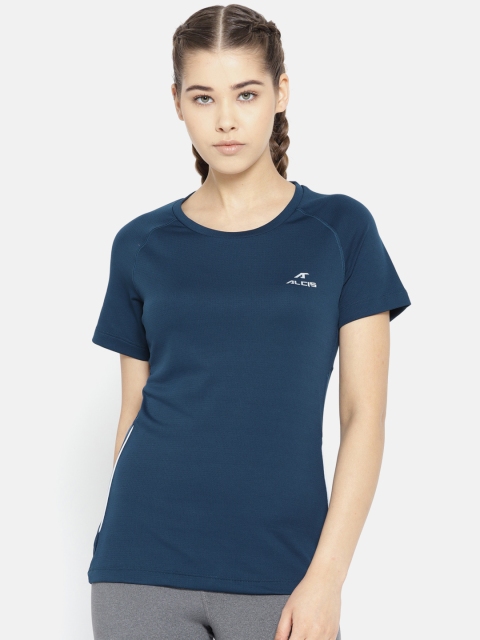 

Alcis Women Navy Blue Solid Round Neck Running T-shirt