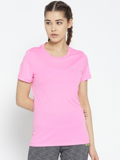 

Alcis Women Pink Solid Round Neck T-shirt