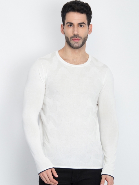 

Antony Morato Men White Self Design Sweater