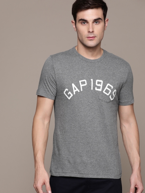 

GAP Men's Logo Short Sleeve Pure Cotton T-shirt, Grey melange