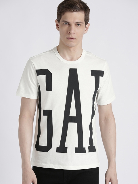 

GAP Men's 3D Overlap Logo Crewneck T-Shirt, Off white