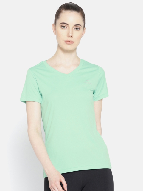 

Alcis Women Sea Green Solid V-Neck T-shirt