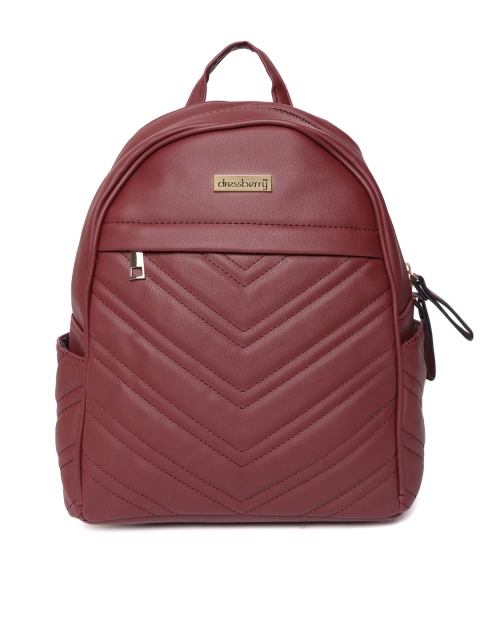 

DressBerry Women Burgundy Quilted Backpack
