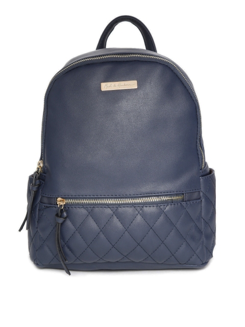 

Mast & Harbour Women Navy Blue Solid Backpack