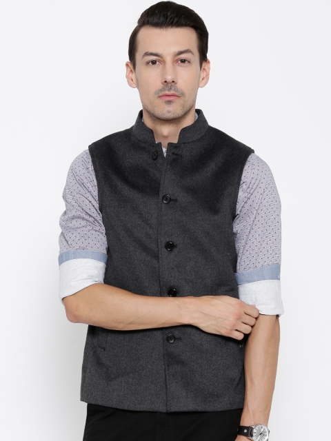 

Blackberrys Charcoal Grey Woollen Nehru Jacket