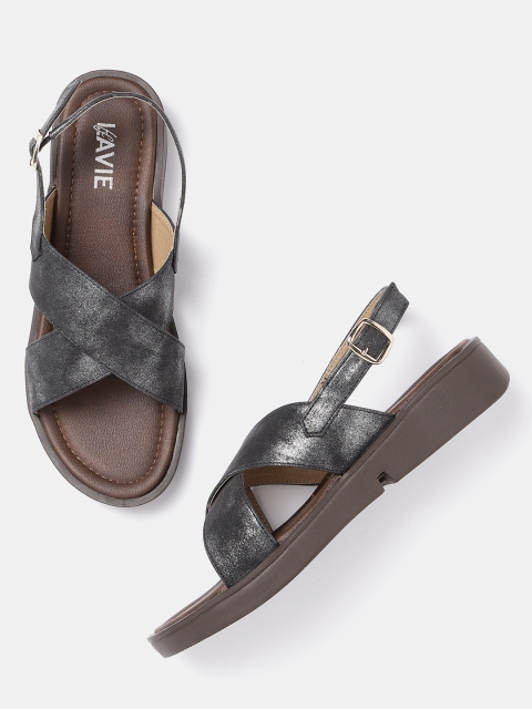 

Lavie Women Gunmetal-Toned Solid Wedges, Black