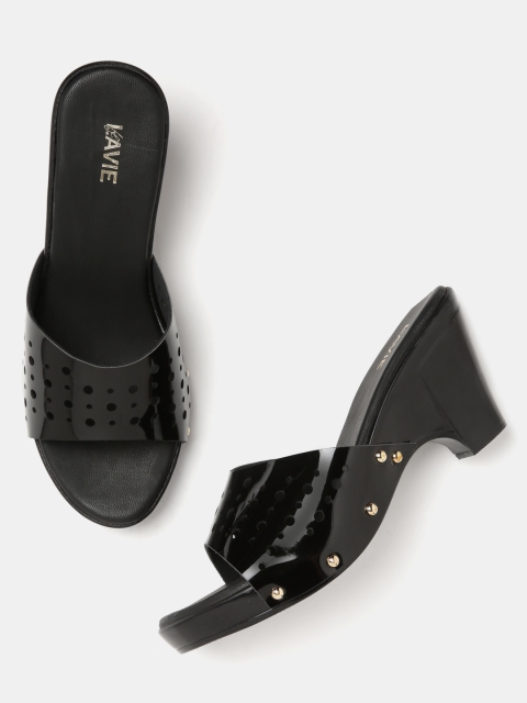

Lavie Women Black Cut-Out Block Heels