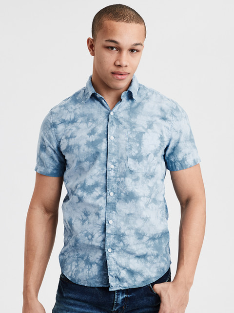 

AMERICAN EAGLE OUTFITTERS Men Blue & White Dyed Casual Shirt